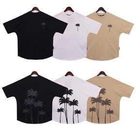 Palmengel Kokosbaum Muster Mode lässige T-Shirts-1640  