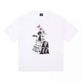 Stu Spielkarten drucken Baumwolle kurzärmeliges T-Shirt(39 Stile)-1875  
