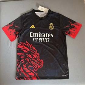 2024 2025 Neue Drachenmuster Real Madrid Fußball Kurzarm Training Sportbekleidung (40 Stile) -2037  