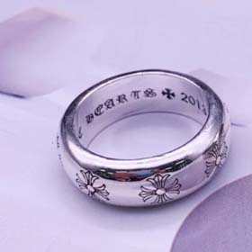 Chrome Herzen bogenförmige Kreuz Blume Paar Ring (40 Stile) - 2063  