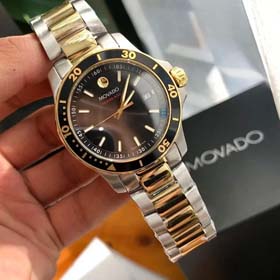 Movado Schweizer 4.1CM schwarzes Gold Zifferblatt Gold Armband Herren Sportuhr (40 Stile) -2082  