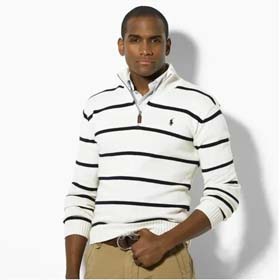Rah Lauren Paul Morgan Langärmel Reißverschluss Streifen Pullover (38 Stile) -2129  