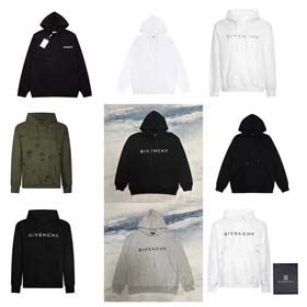 GIVENCHY Neuer Buchstabe gedruckt Ripped Hooded Long Sleeve Sweatshirt für Männer und Frauen-2139  