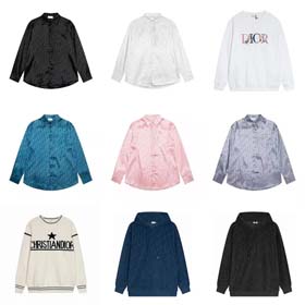 Dior gedrucktes langermiges lockeres Hemd top-2158  