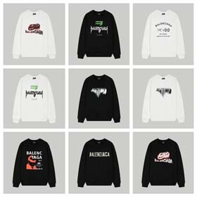 Balenciaga neue Punk Buchstaben Basic gedruckt Langärmel-2188  