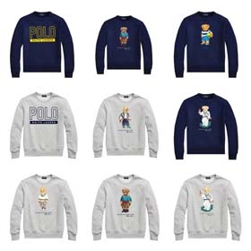 Ralph Laure Polo Sport Unisex Bär Print Herbst und Winter Sweatshirt-2254  