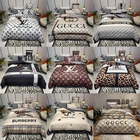 Louis Vuitton LV Dior Gucci Burberry Fendi Chanel Vierteiliges Bettwäsche Set-2280  