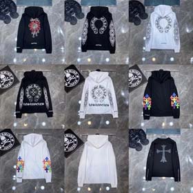 Chrome Herzen CH 2025 bunte Kreuz Leder Sanskrit Kapuzen Sweatshirt für lässig und vielseitig-2516  