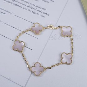 Van Cleef & Arpels Fünf-Blumen-Armband rosa Schale schön-3527  