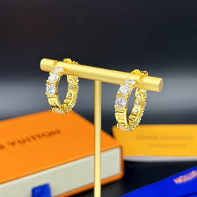 Louis Vuitton LV voll Diamant Ohrringe runden Schnitt Zirkon Ohrringe-3573  