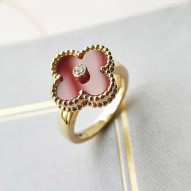 Van Cleef & Arpels klassischer rot Agat Ring-3692  