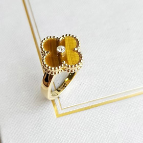 Van Cleef & Arpels klassischer Tiger Eye Steinring-3693  