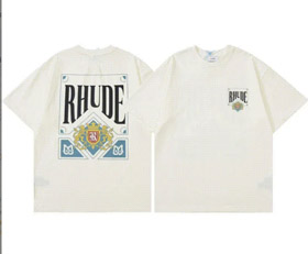 RHUDE gedrucktes rundes Hals abgefallene Schulter kurzärmeliges T-Shirt (12 Styles)-2773  