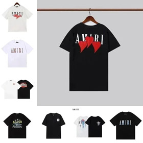 AMIRI Liebesbriefe Baumwolle lockeres kurzärmeliges T-Shirt-2776  