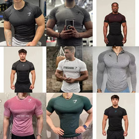 GYMSHARK ESSENTIAL Sport Stretch Fitness Baumwolle kurzärmeliges T-Shirt -2788  