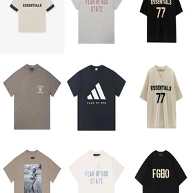 Angst vor Gott Essentials Buchstabe gedruckt Pullover Rundhals schweres Kurzarm T-Shirt-2825  