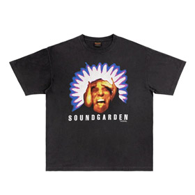Vintage Soundgarden Band atmungsaktiver Druck lockeres kurzärmeliges T-Shirt-2826  