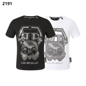 PHILIPP PLEIN PP gedrucktes Rundhalspullover Kurzarm T-Shirt (39 Stile)-2848  