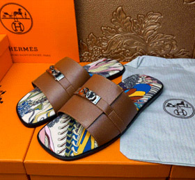 HERMES Kalbsleder Runde Zehe Slip-on Pantoffeln (37 Styles)-2966  
